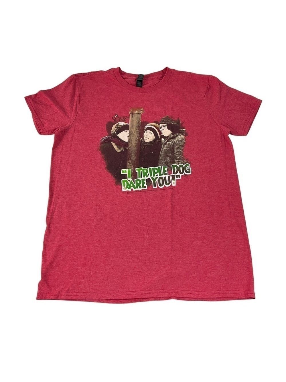 A Christmas Story “I Triple Dog Dare You” Graphic T-Shirt size Large Anvil Tee